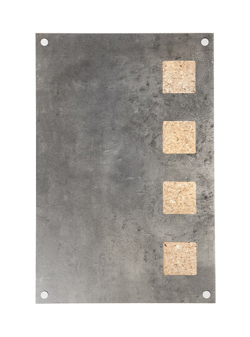 Securit Kombi-Tafel Living Wall LW-GY-58 – 38 × 58 cm, grau, Melamin, mit Kork
