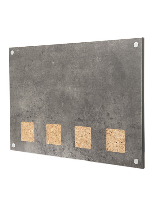 Securit Kombi-Tafel Living Wall LW-GY-58 – 38 × 58 cm, grau, Melamin, mit Kork