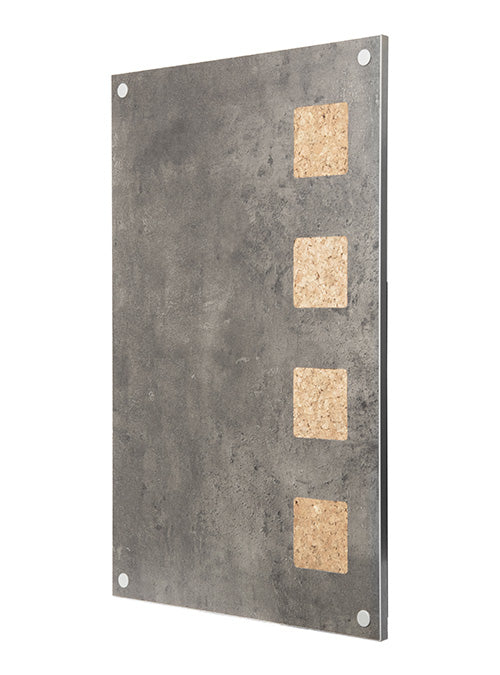 Securit Kombi-Tafel Living Wall LW-GY-58 – 38 × 58 cm, grau, Melamin, mit Kork