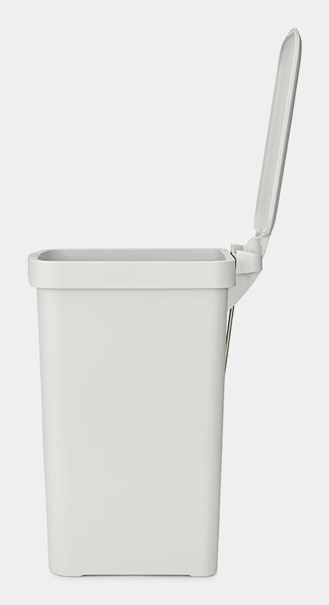 Brabantia Papierkorb StepUp – 16 l – Kunststoff, hellgrau – B × H × T 203 × 381 × 265 mm