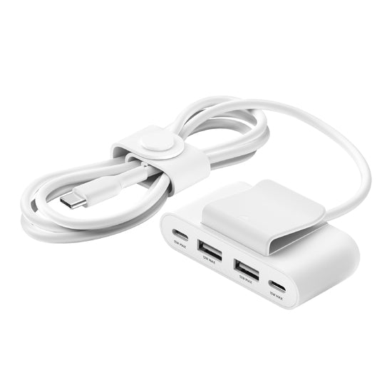 Belkin BUZ001bt2MWHB7 USB-Hub – USB-C, 2× USB-C, 2× USB-A, für iPad 9. Gen, iPad Pro 12,9", iPad mini 6. Gen