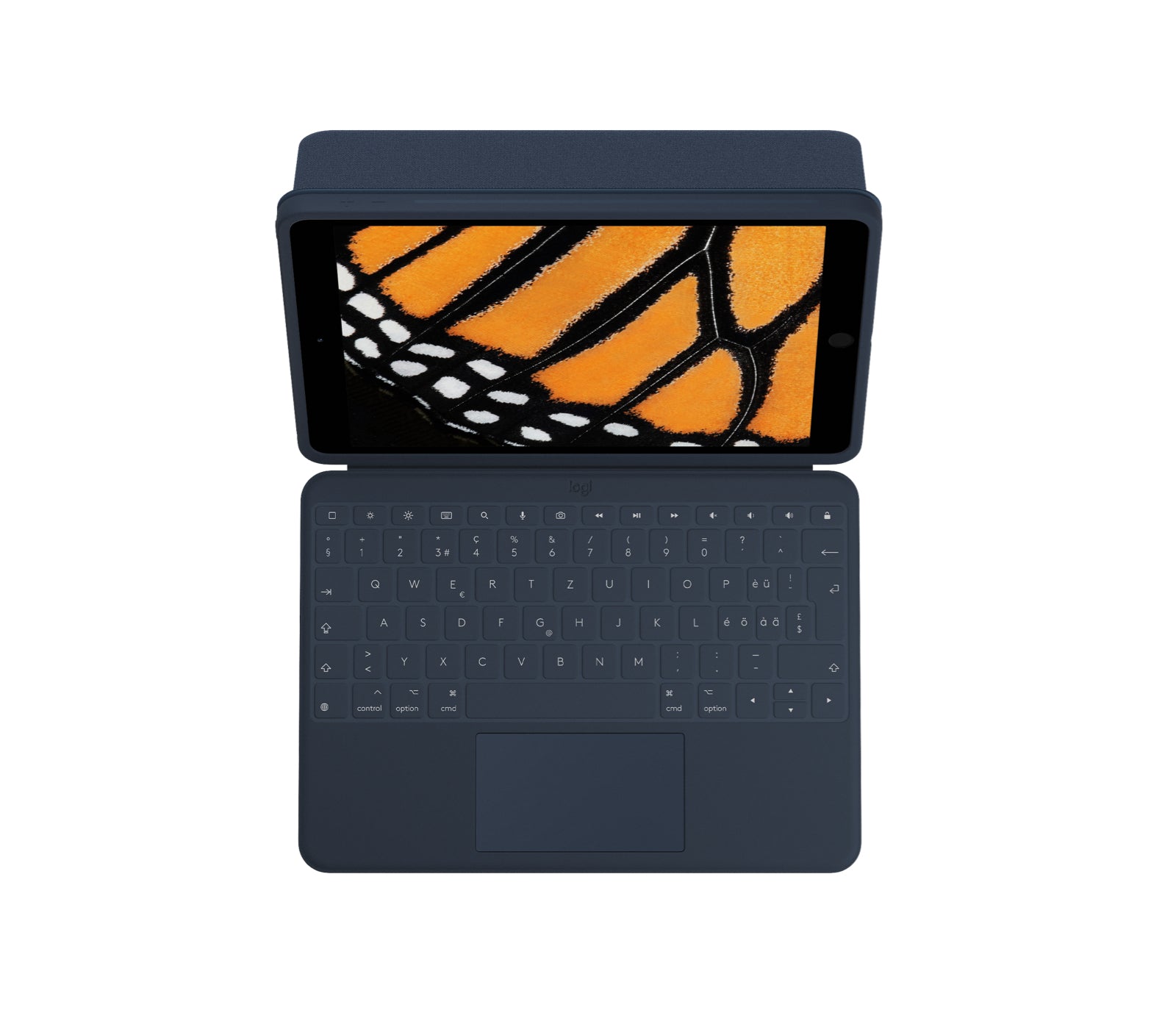 Logitech Rugged Combo 3 Touch – Tastatur, CH-Layout (DE-CH), mit Touchpad, Blau