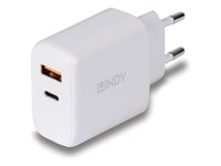 Lindy Ladegerät – 30 W, 1× USB-A + 1× USB-C