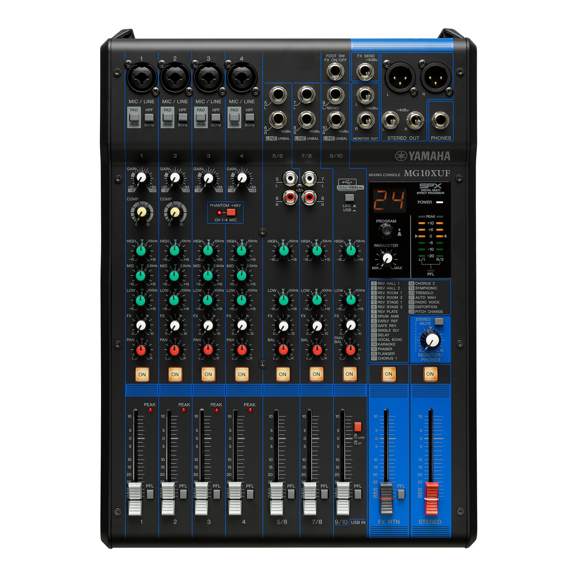 Yamaha MG10XUF – 10 Kanäle, Effektsektion, Fader