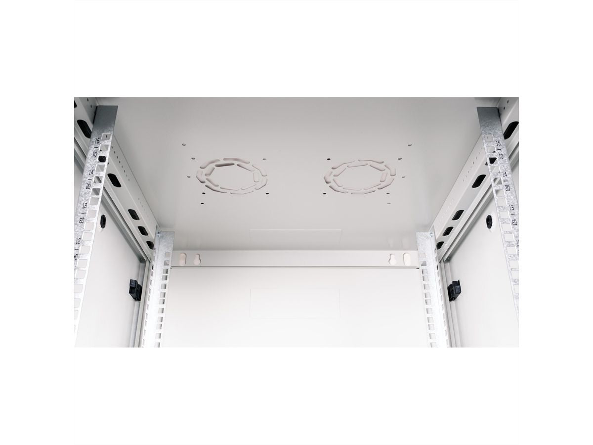 ROLINE Basic Plus – 19" Wandverteiler 15U, IP20, abschliessbar, 600 × 600 × 779 mm, lichtgrau, Stahl