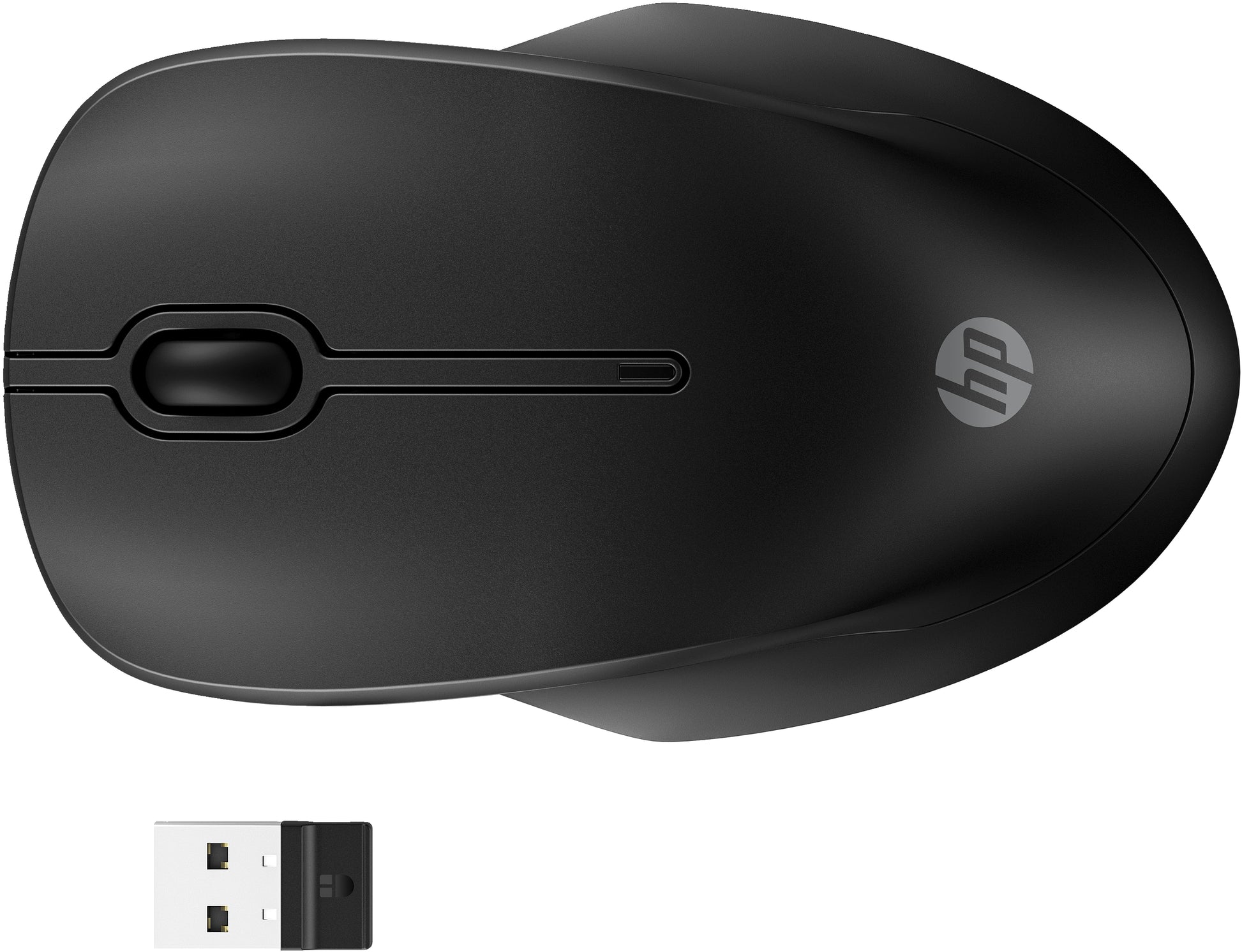 HP 255 – Maus – Kabellos (Bluetooth/2,4 GHz), 1600 DPI, beidhändig, Schwarz