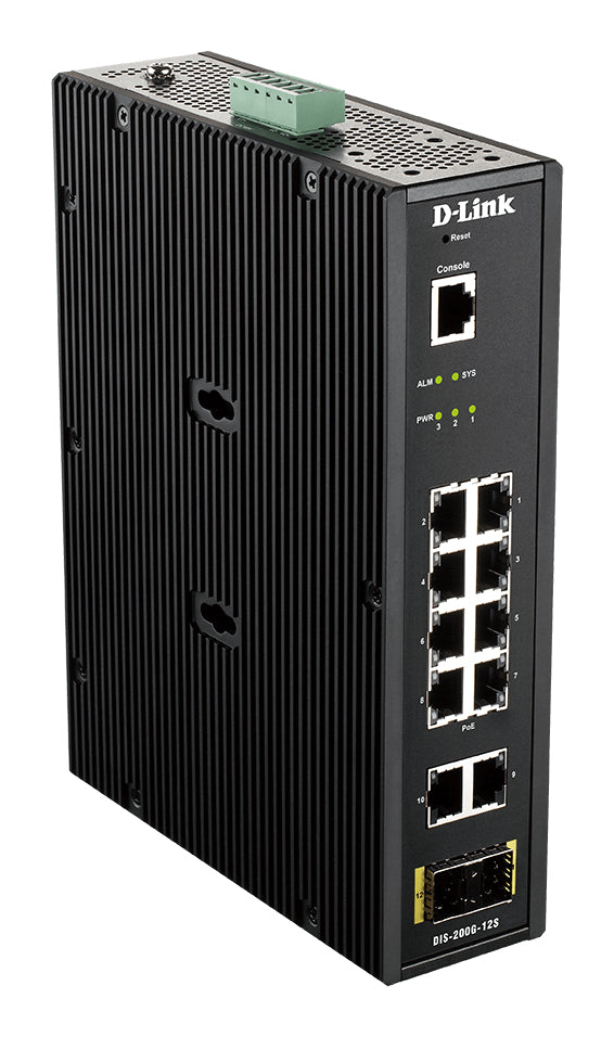 D-Link DIS-200G-12S – Managed L2 Switch – 10× 1G, 2× SFP, 19" Rack