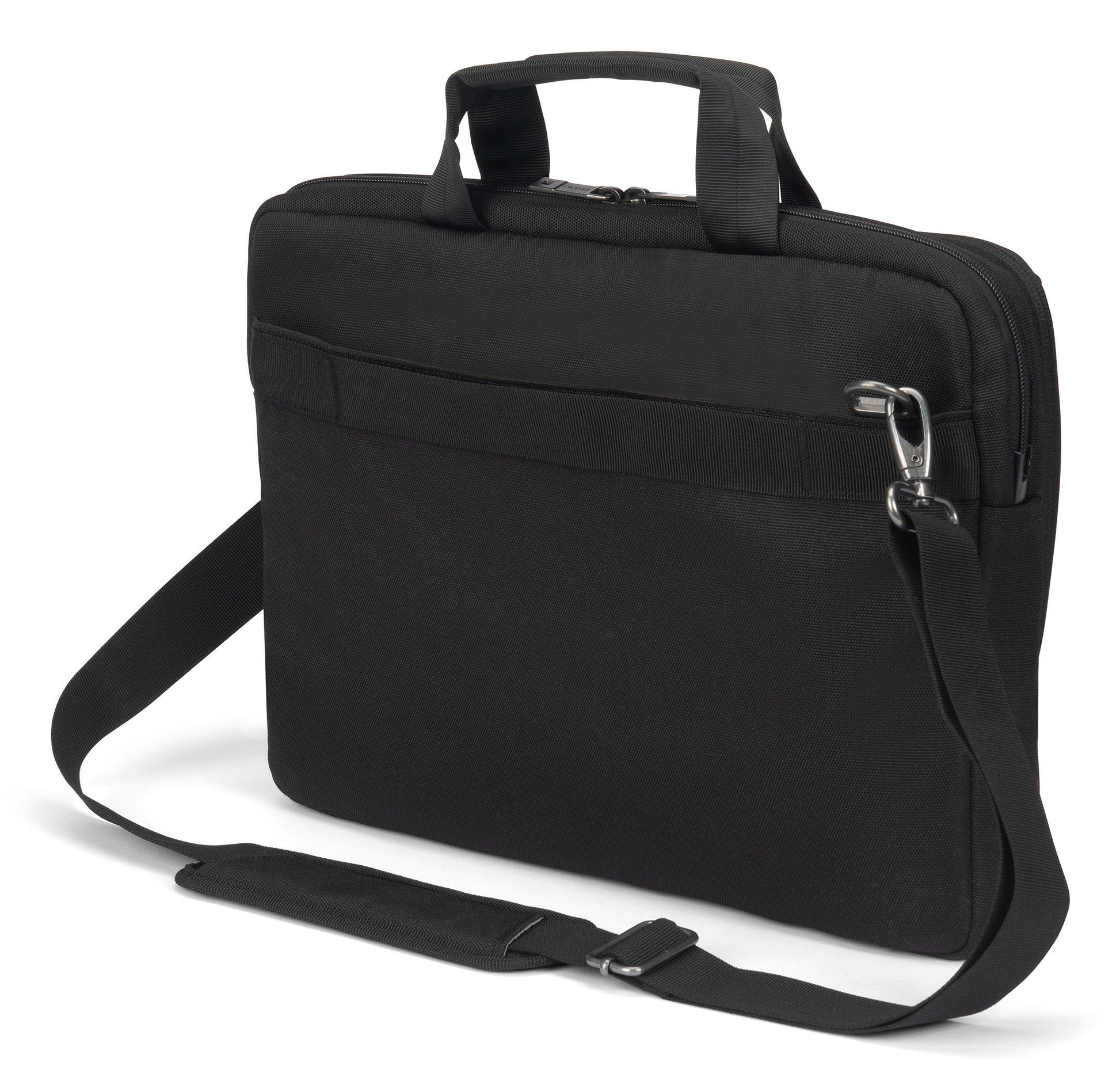 DICOTA Slim Casei FIVE Notebook-Tasche bis 14" – Trolley-Band, verschliessbar – Schwarz