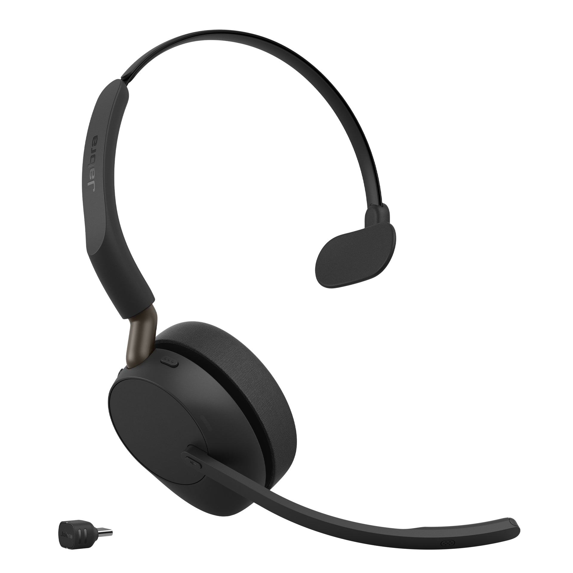 Jabra Evolve3 65 Mono On-Ear Office-Headset – BT, UC-optimiert, mit USB-C-Dongle, Schwarz