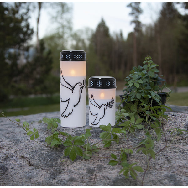 Star Trading Dekorative Aussenleuchte – Ø 7,5 cm, 0,02 W, Warmweiss – Batteriebetrieben, Timer 6/18 h, Weiss, Kunststoff
