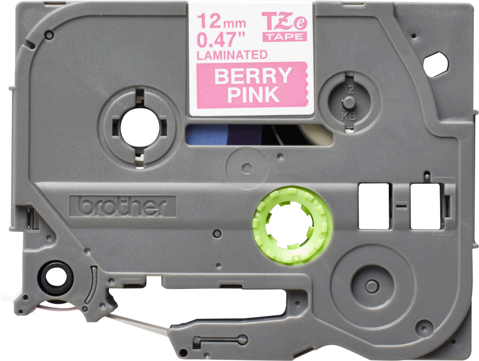 Brother Schriftband – 12 mm × 5 m, pink, weiss, TZe