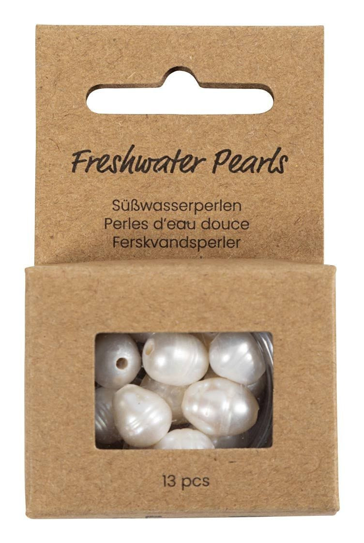 Creativ Company Perlenset – Perlmutt – Ø 9 mm, Loch 2 mm – 13 Stk.