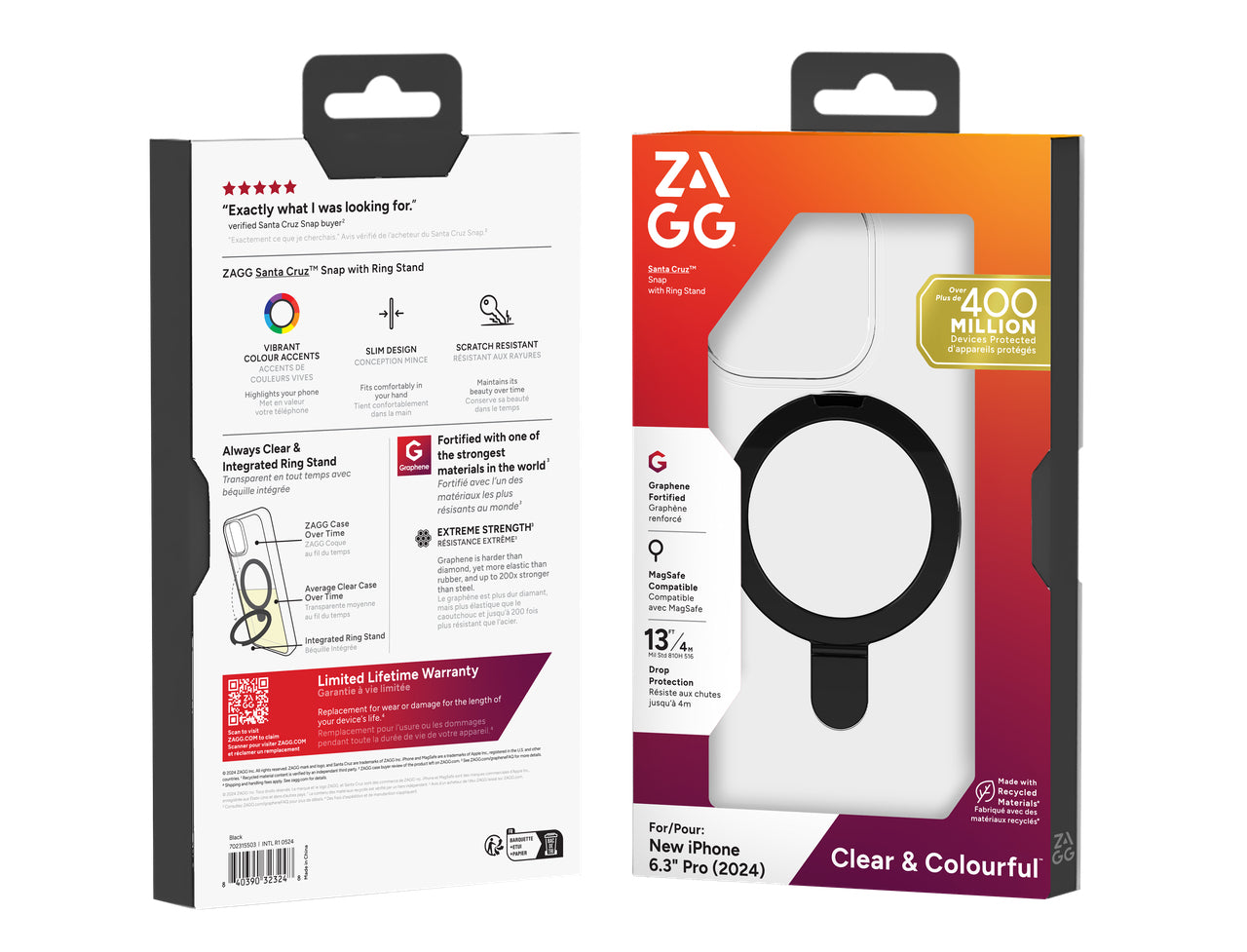 ZAGG Backcover Santa Cruz – für Apple iPhone 16 Pro – schwarz