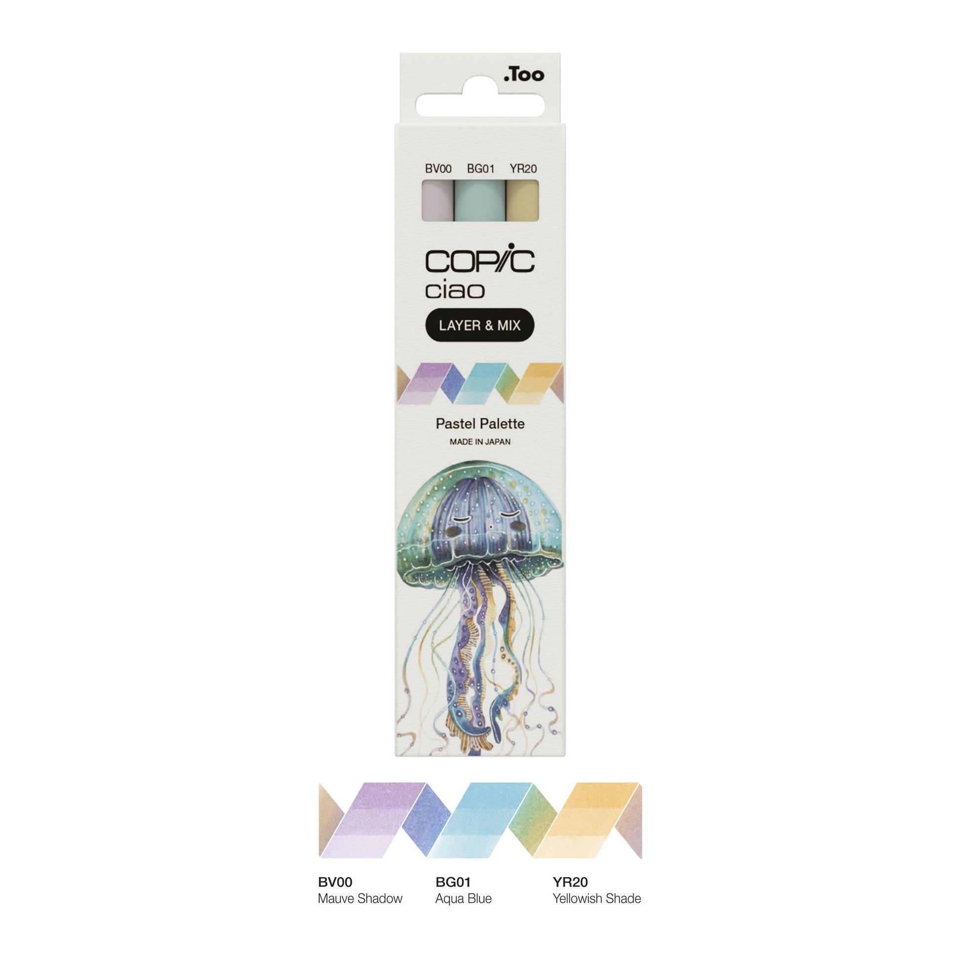 Copic Ciao Pinselstift, Doppelspitze – Kombi (Pinsel + Keil), alkoholbasiert, 3 Farben