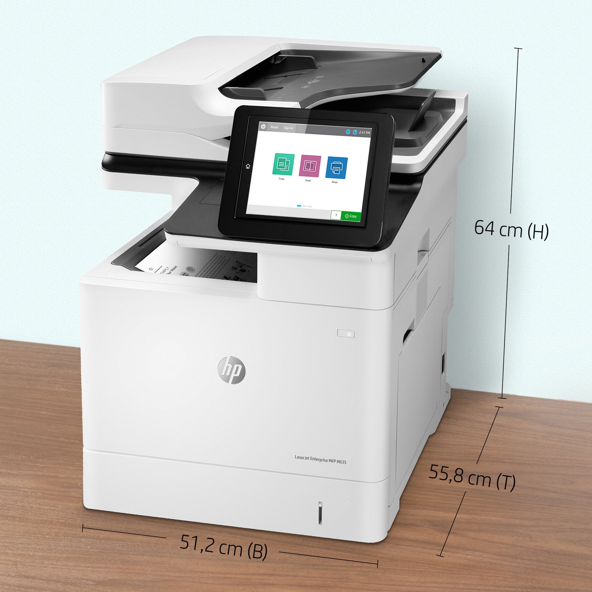 HP LaserJet Enterprise M635h – S/W Laser-MFP A4, 3-in-1 – USB/LAN/WLAN – Duplex, Duplex-ADF – 61 ppm S/W