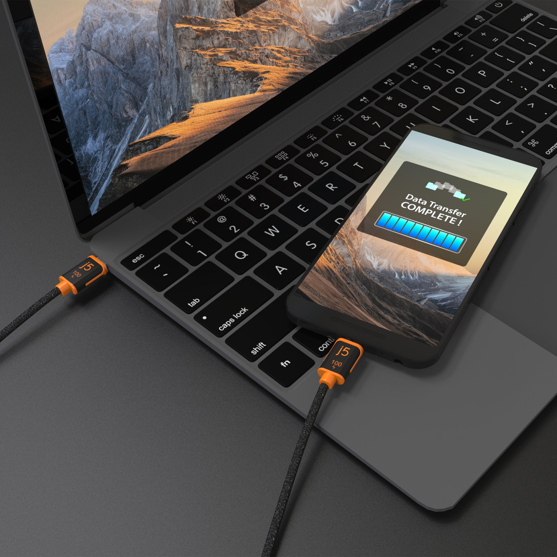 j5create USB-Kabel, USB-C, 3 m, Lade-/Datenkabel