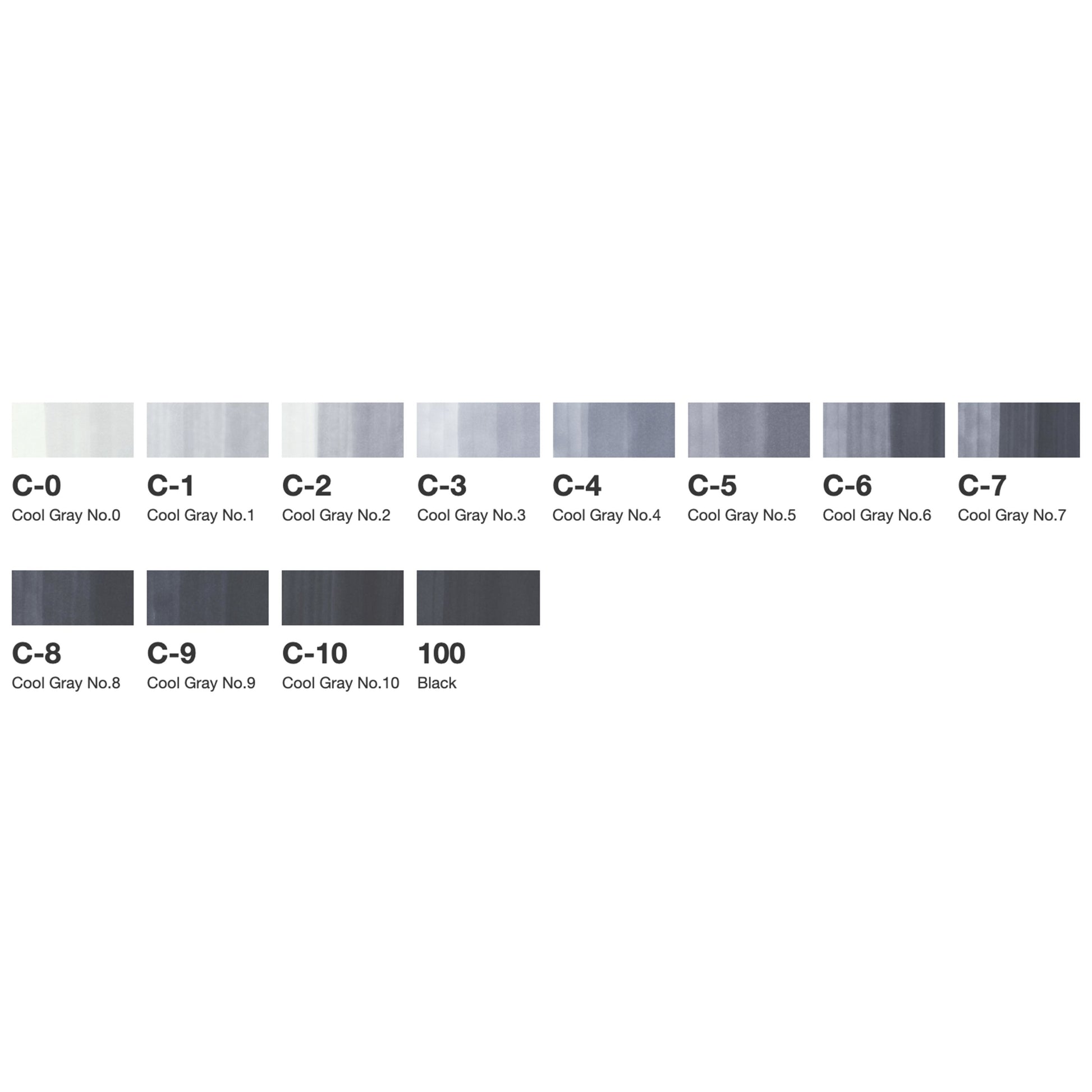 Copic Marker Classic – Grau, 12 Stück