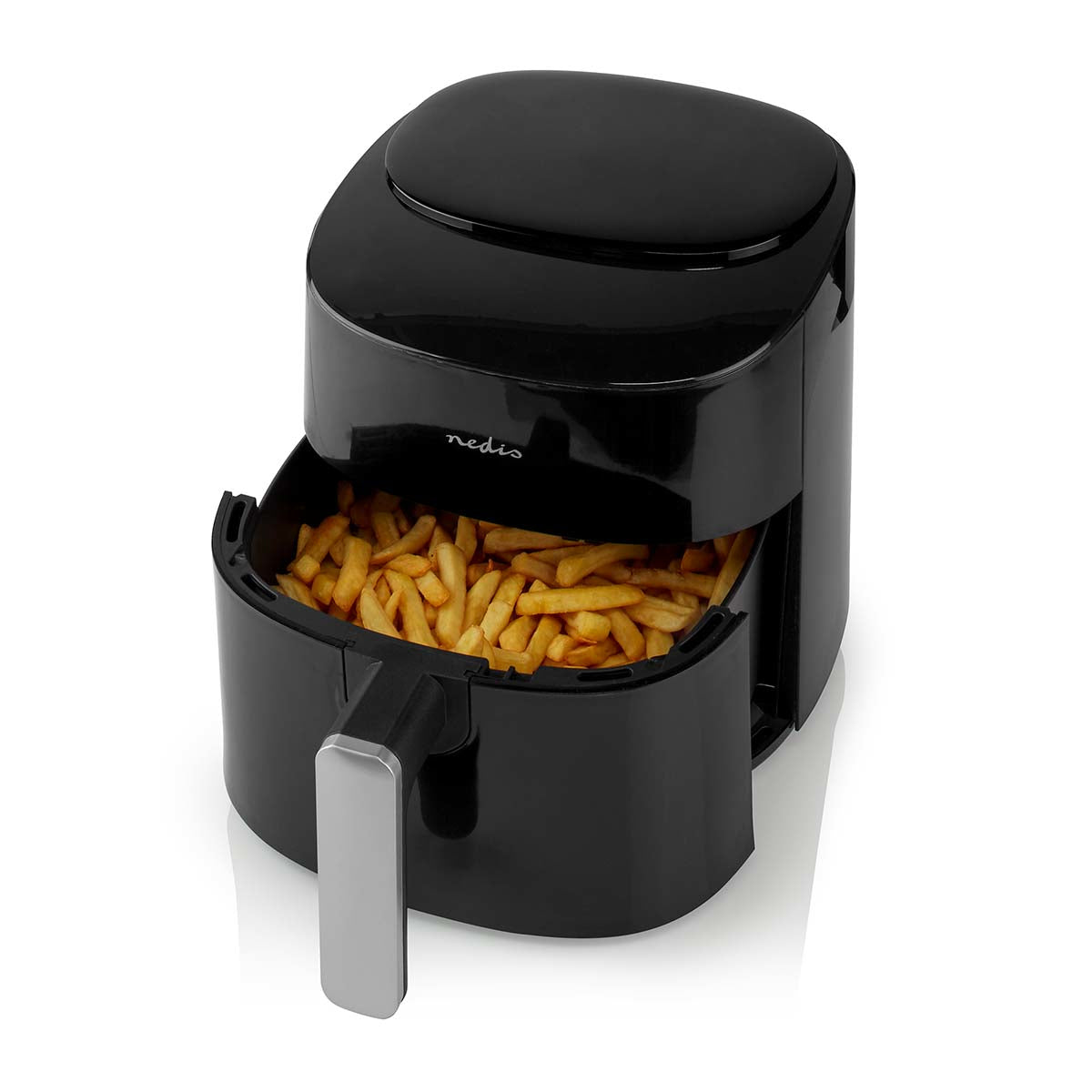 Nedis Heissluftfritteuse XL – 4,2 l, 1300 W, 8 Programme – schwarz