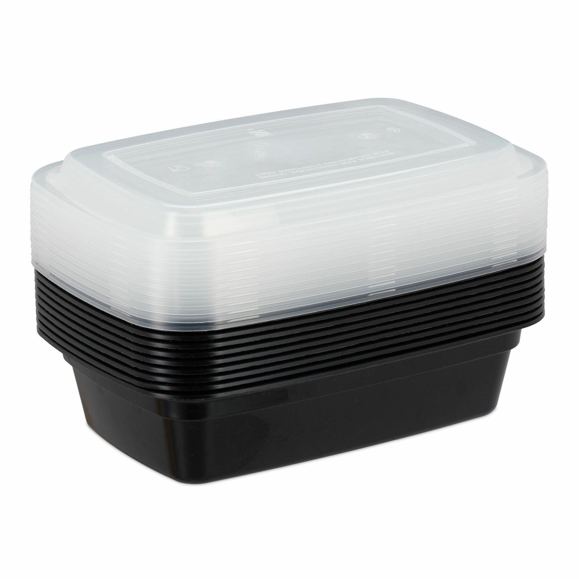 Relaxdays Take-away-Box, PP – 1'000 ml – 22 × 15 cm, schwarz – 1 Stk.