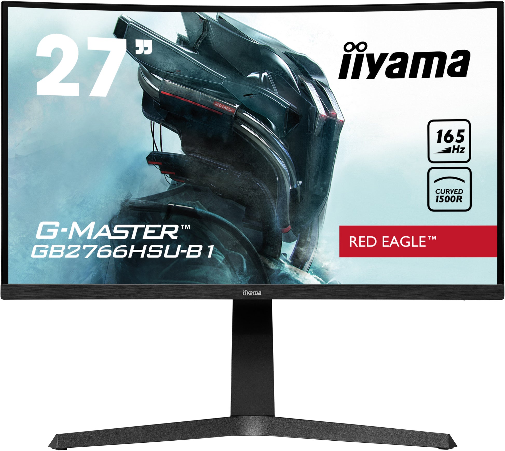 iiyama GB2766HSU-B1 – Monitor, 27", 1920 × 1080 (Full HD), VA, 165 Hz, 250 cd/m², Curved, Schwarz