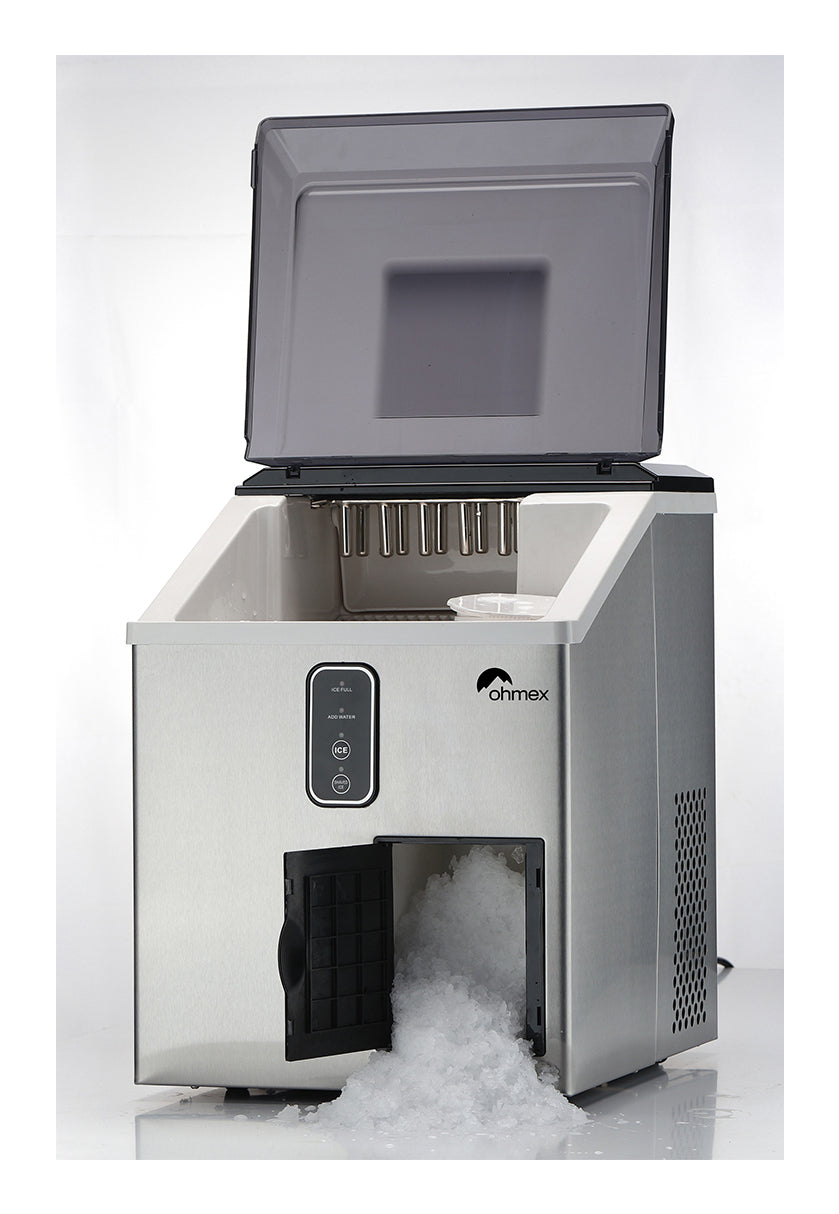 Ohmex Eiswürfelmaschine OHM-ICE-2418C – 18 kg/24 h, 1,7 l, schwarz/edelstahl