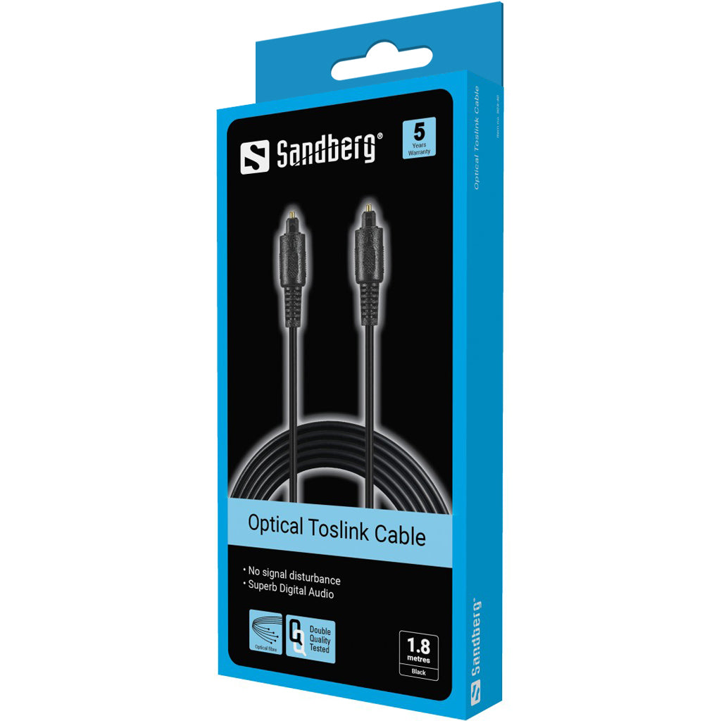 Sandberg Toslink-Audiokabel Toslink (Stecker) auf Toslink (Stecker) – 1,8 m