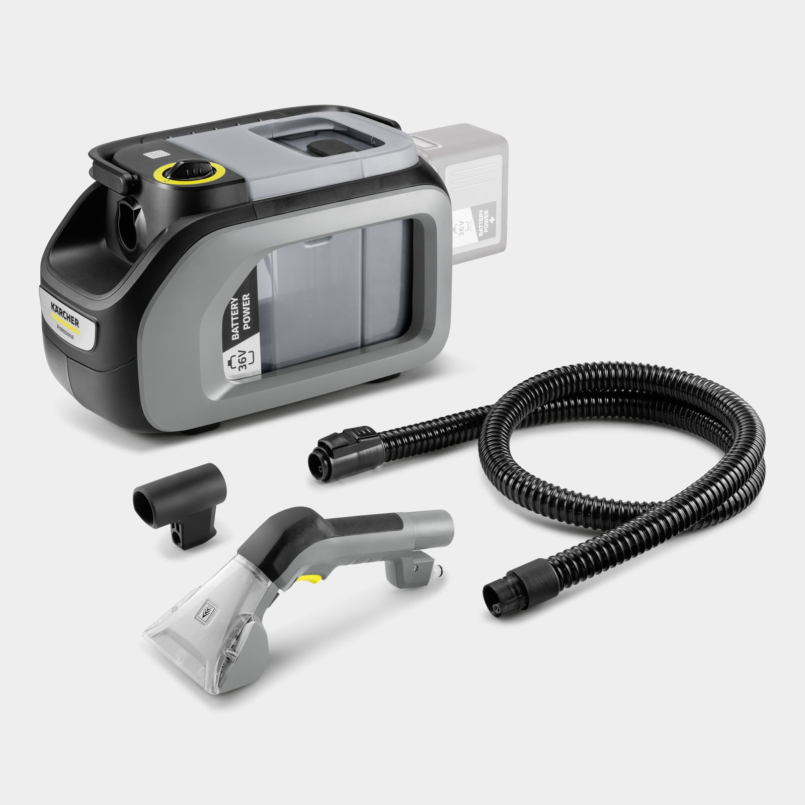 Kärcher Absauganlage Puzzi – 2,9 l, Akkubetrieb, Schlauch 1,9 m, 36 V