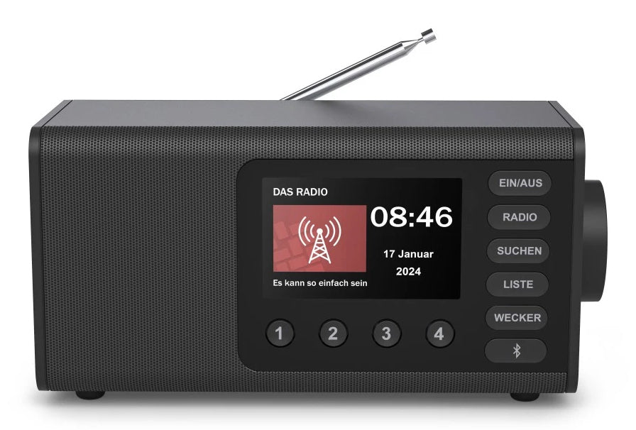 Hama DR1001 – Radiowecker DAB+/FM, Bluetooth, 2 Weckzeiten – Schwarz