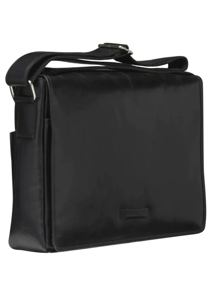 dbramante1928 Marselisborg Notebook-Tasche bis 14" – Vollnarbenleder, mit Schultergurt – Schwarz