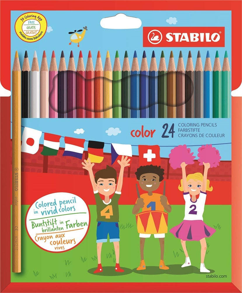 STABILO Buntstifte color – Minendurchmesser 2,5 mm, 24 Farben, im Kartonetui