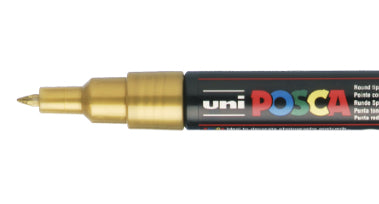 Uni-Ball Uni Posca Non-Permanent-Marker – Rundspitze 0,7 mm – Gold – deckend