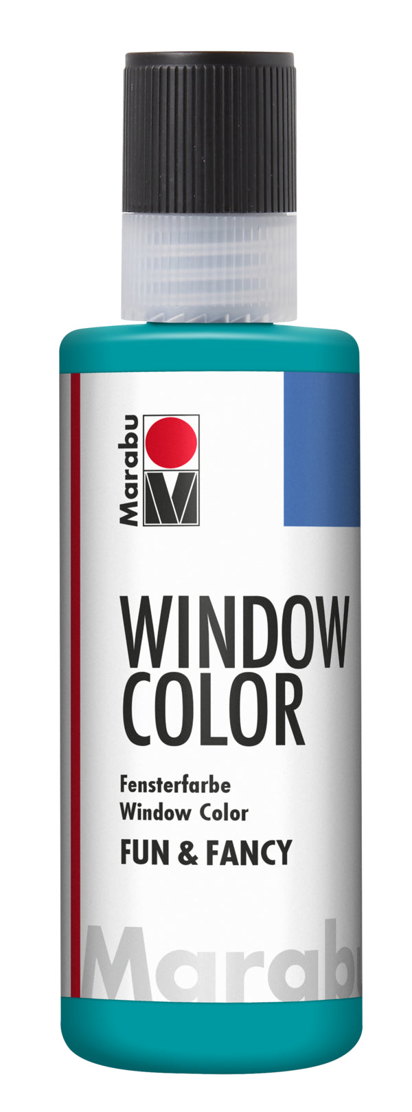 Marabu Fun & Fancy – Fenstermalfarbe – türkisblau, 80 ml, für Glas & Porzellan