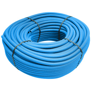 Steffen 08 1516 25 Installationsrohr – Ø 16 mm – 25 m – Polypropylen – mit Einzugsdraht – Blau