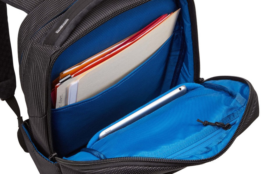 Thule Crossover 2 Notebook-Rucksack – für Notebooks bis 14", 20 l, RFID-Fach, Aufsteckfunktion, Nylon, schwarz