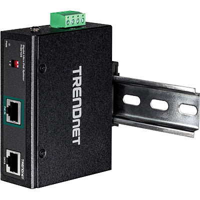 Trendnet TI-SG104 PoE-Splitter – PoE-Budget 90 W (IEEE 802.3bt), 2× 1G, Hutschiene