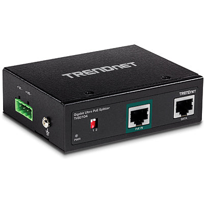 Trendnet TI-SG104 PoE-Splitter – PoE-Budget 90 W (IEEE 802.3bt), 2× 1G, Hutschiene