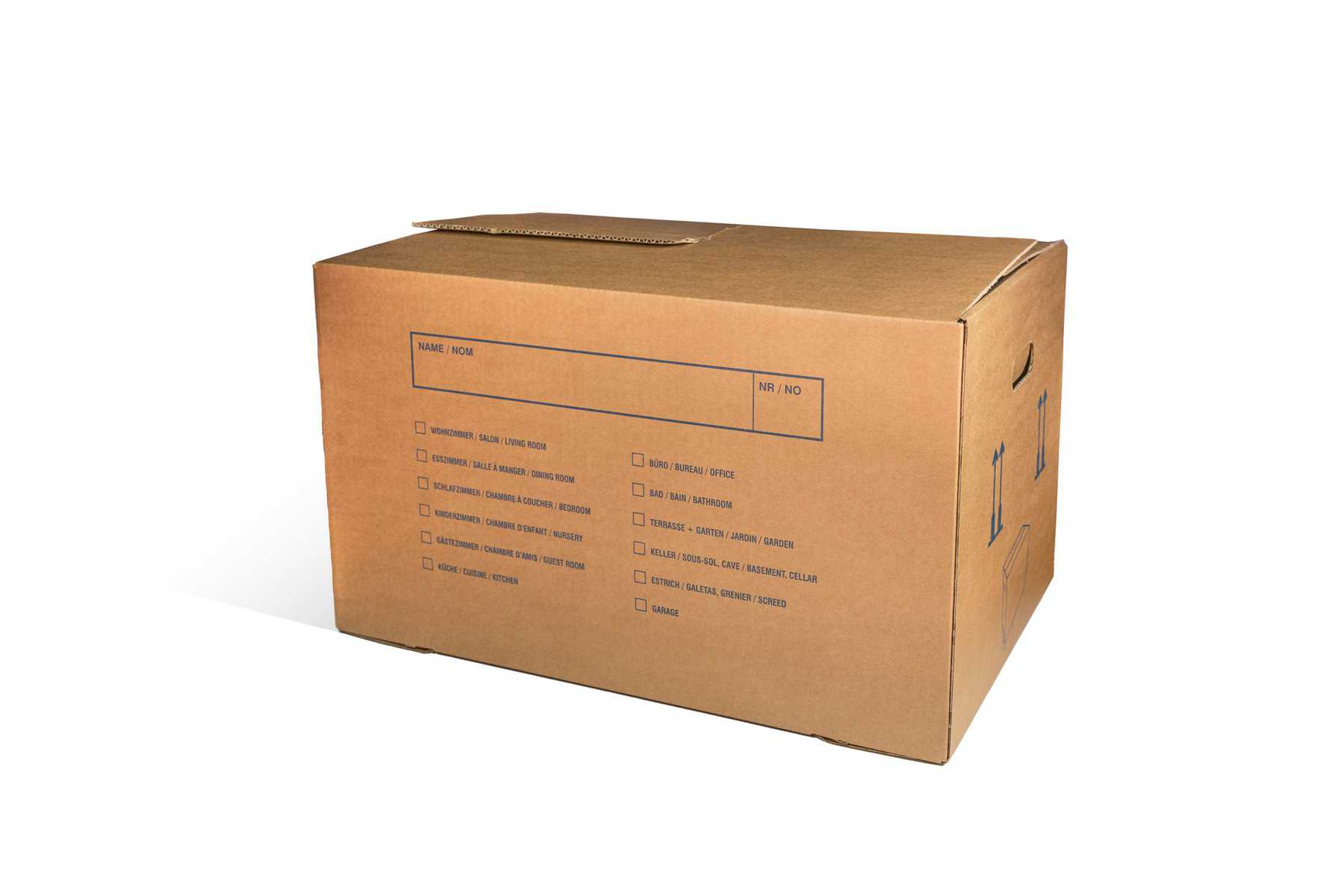 Brieger Leichte Zügelbox – 670 × 355 × 330 mm, Steckverschluss, Einweg, 4,0 mm
