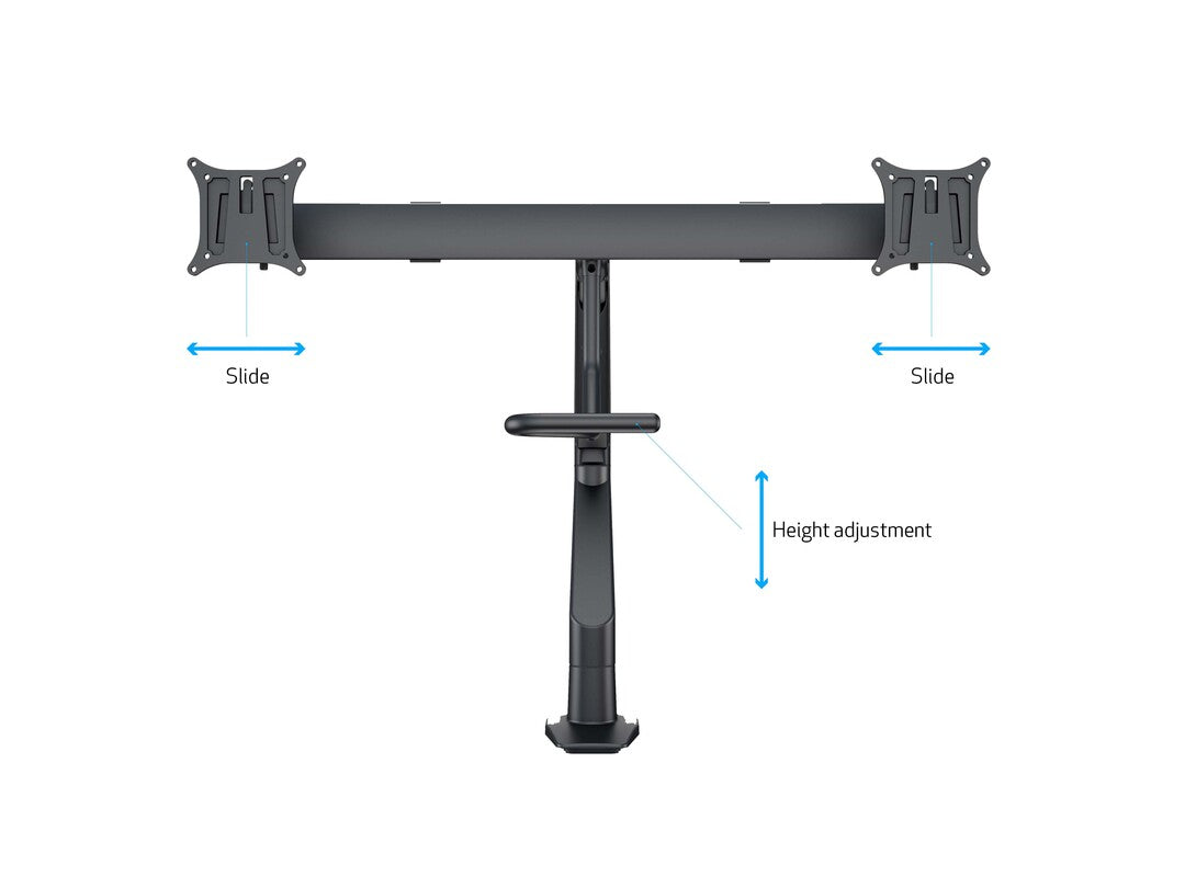 Multibrackets Duo Crossbar 32/6355 – Tischhalterung, Dual, bis 28", VESA 75 × 75/100 × 100 mm, 7 kg