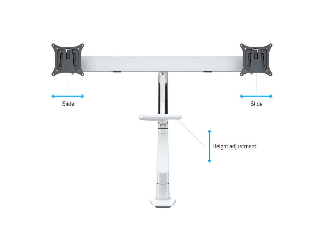 Multibrackets MB Duo Crossbar 32/6379 – Tischhalterung, Dual, Standfuss, bis 28", VESA 75 × 75 mm, 7 kg