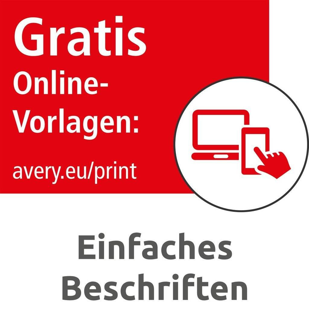 Avery Zweckform – Universal-Etiketten, 105 mm × 48 mm, weiss, Papier, permanent, 1200 Stk.