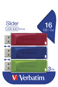Verbatim Slider USB-Stick – 16 GB, USB 2.0, wiederbeschreibbar