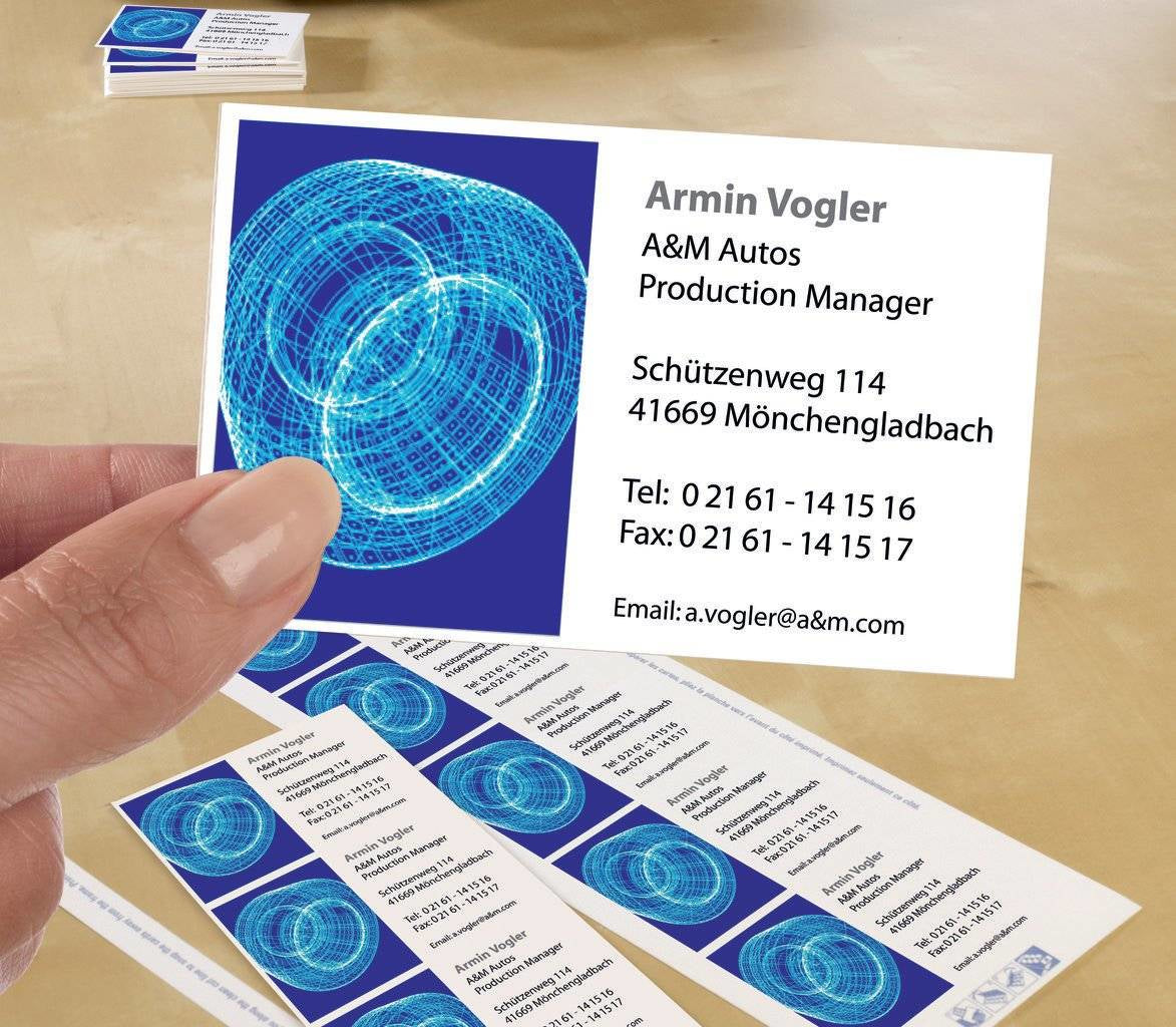 AVERY Zweckform Visitenkarten – 85 × 54 mm, matt, 185 g/m², für Inkjet/Laser, 100 Karten