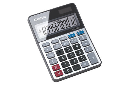 Canon Tischrechner CA-LS122TS – 12-stellig – Solar/Batterie – Grau