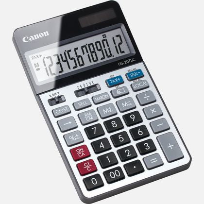 Canon Finanzrechner CA-HS20TSC – 12-stellig – Solar/Batterie – Schwarz/Silber