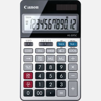 Canon Finanzrechner CA-HS20TSC – 12-stellig – Solar/Batterie – Schwarz/Silber