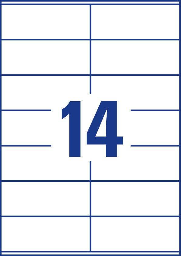AVERY Zweckform Haftetiketten – rechteckig 105 × 41 mm, permanent, weiss, A4, 100 Blatt (1'400 Stk.)