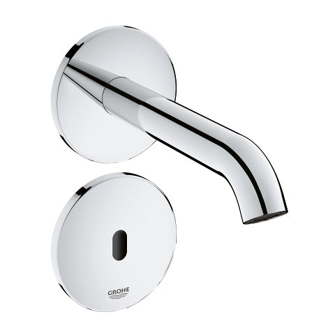 GROHE Essence E Badebatterie – 19,1×37,5×6,8 cm, Edelstahl, Wandmontiert (Infrarot-Elektronik), Chrom