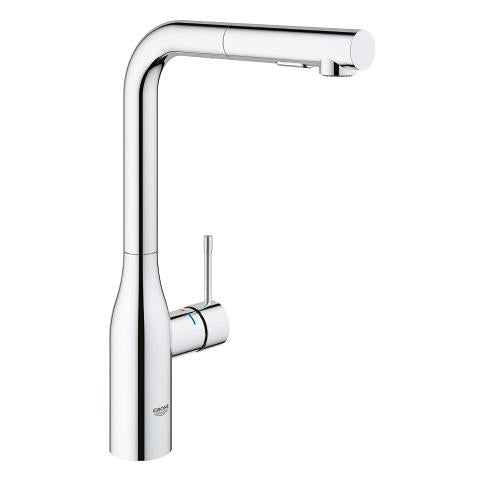 GROHE Essence – Spültischbatterie, ausziehbare Brause, Keramikkartusche, Messing/Chrom, 31,5 × 45 × 7,5 cm