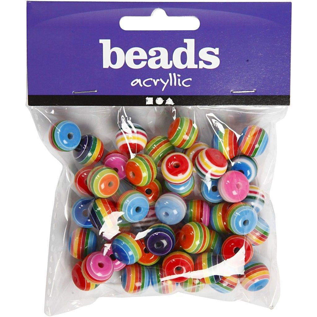Creativ Company Resinperlen-Mischung – Mehrfarbig, Glanz – Ø 12 mm, Loch 1,5 mm