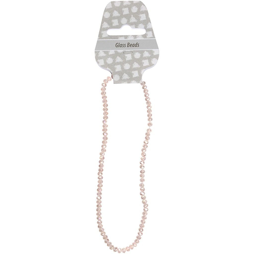 Creativ Company Glasperlen, rund – rosa – Ø 4 mm, Loch 0,8 mm – 100 Stk.